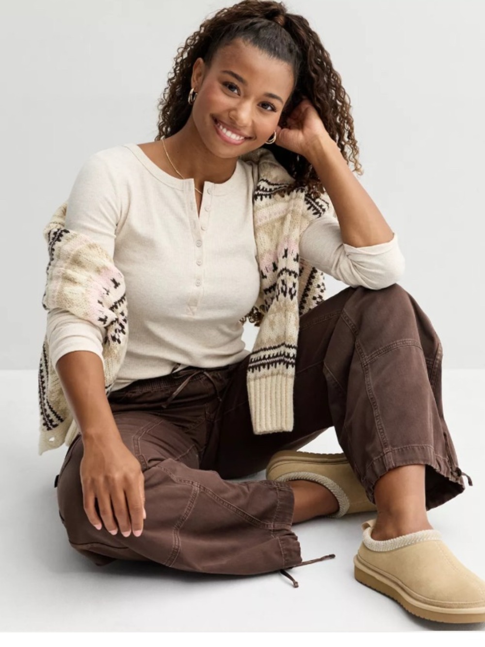 So Good For Life Women’s Beau Brown High Rise Satin Trim Cargo Pants NWT Size M